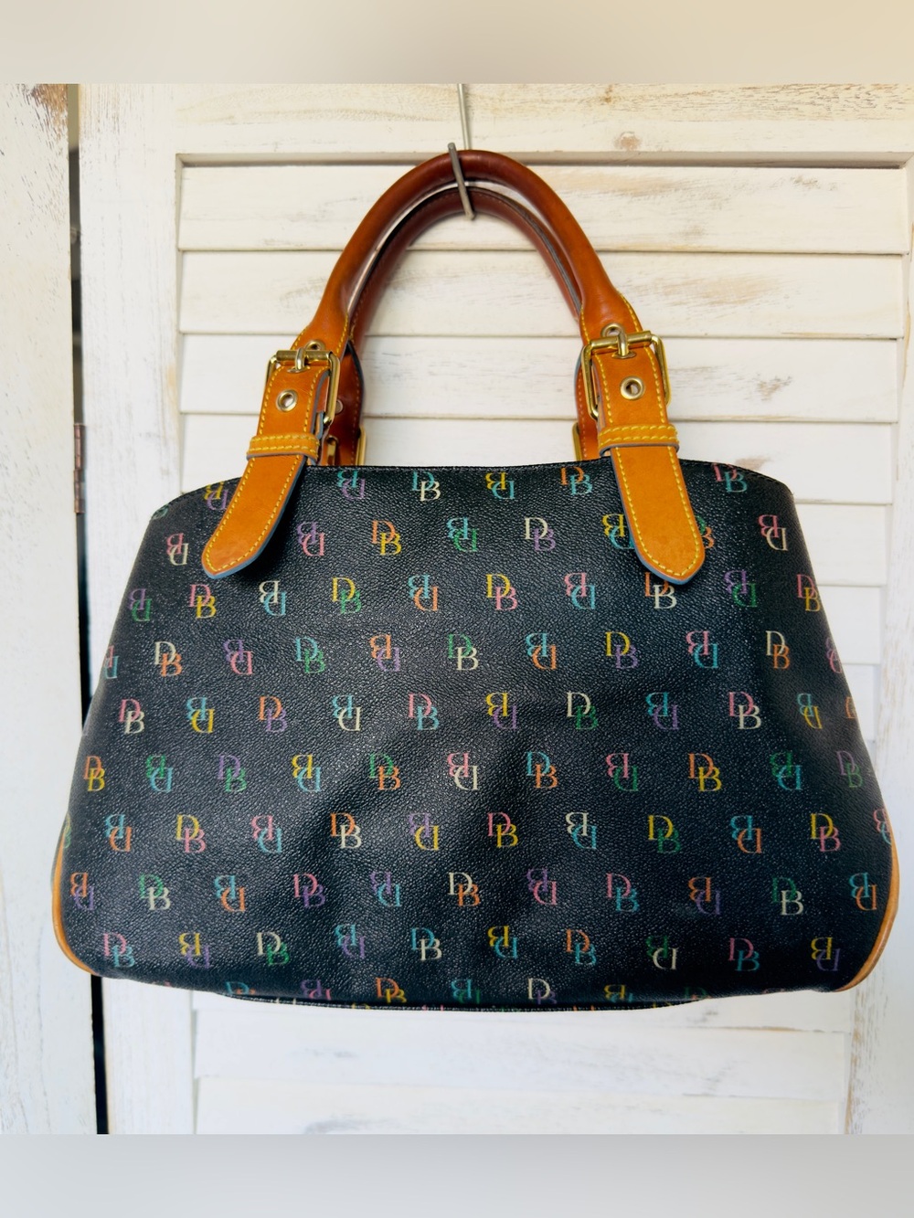 Dooney & Bourke Rainbow DB Satchel RAINBOW ZIPPER EUC
